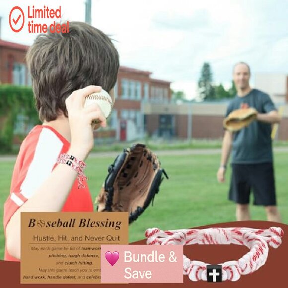 12 Adjustable Christian Baseball Bracelets with Inspirational Cards Set - Picture 5 of 8